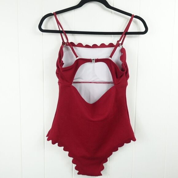 Shein Red Scalaped One Piece Swimsuit Medium - Picture 6 of 10